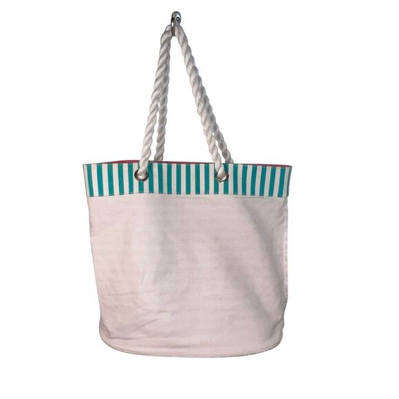 Punctuate for Barnes & Noble striped braided summer cottage open tote 15x18 - Picture 4 of 9